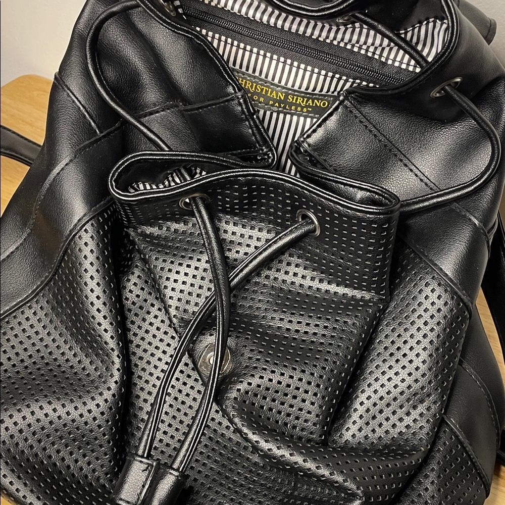 Christian Siriano Black Leather Backpack - Picture 4 of 9